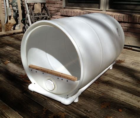 metal barrel dog houses|blue barrel dog house.